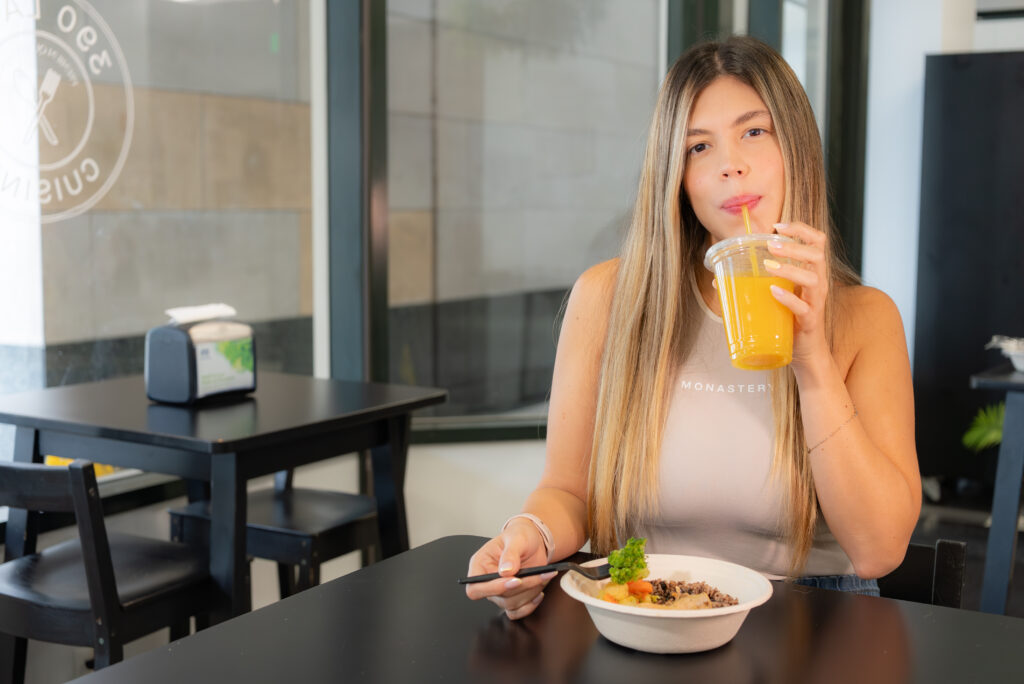 Customer enjoying our Food